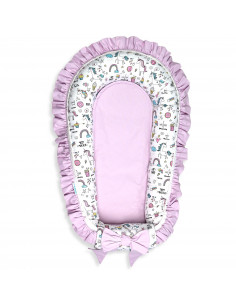 Set 5 piese Baby Nest Premium din Bumbac, unicorn cu roz deschis 2