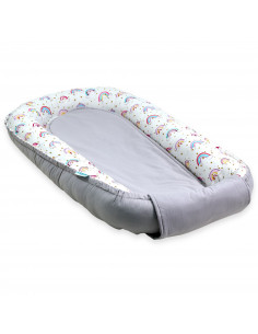 Baby Nest din Bumbac, curcubeu 2 cu gri 2