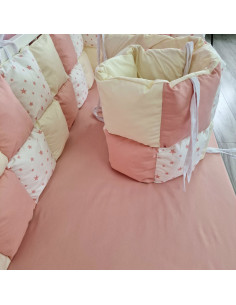 Aparatori de patut tip Patchwork roz pudra cu crem si... 2