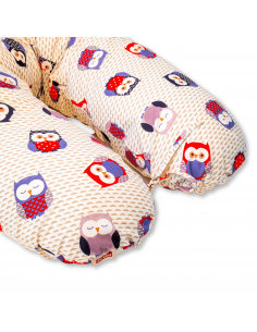 Perna pentru gravide tip cornulet 3 in 1 din bumbac, bufnite 2