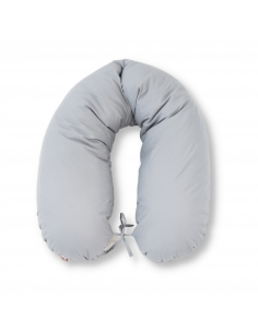 Perna pentru gravide tip cornulet 3 in 1 din bumbac, gri