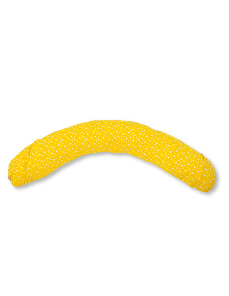 Husa din Bumbac pentru perna pentru gravide tip cornulet 3 in 1, galben cu stelute