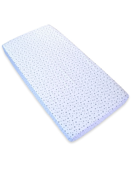 Cearsaf cu elastic pentru patut copii 120x60, stelute gri