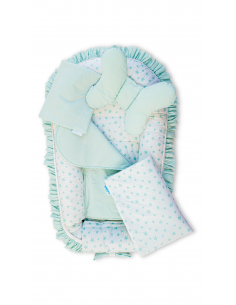 Set 5 piese Baby Nest Premium din Bumbac, model fundita maro