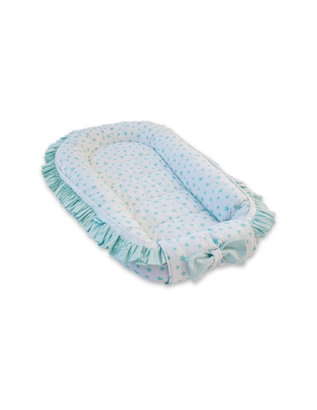 Baby Nest Premium din Bumbac, model fundita menta