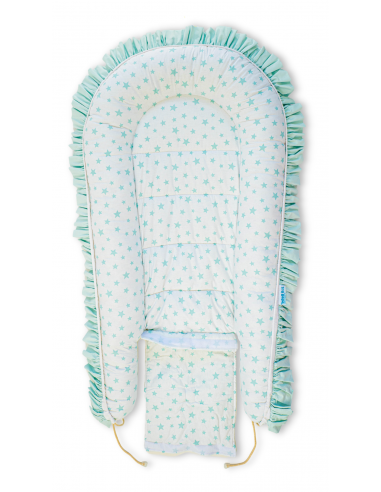 Baby Nest Premium din Bumbac, model fundita menta