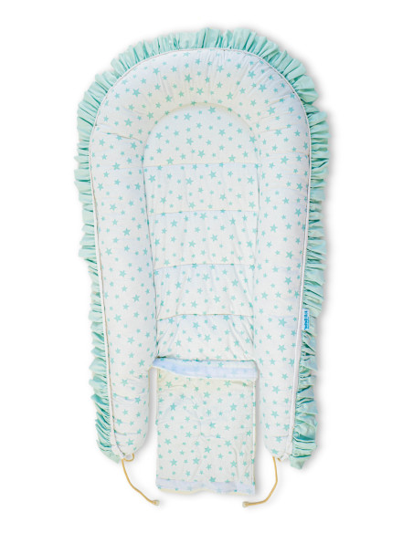 Baby Nest Premium din Bumbac, model fundita menta