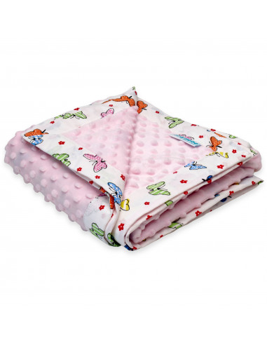 Paturica cu 2 fete din plus minky si bumbac,...